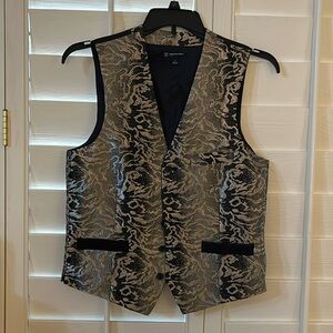 INC slim fit vest, metallic gold/black, size Small